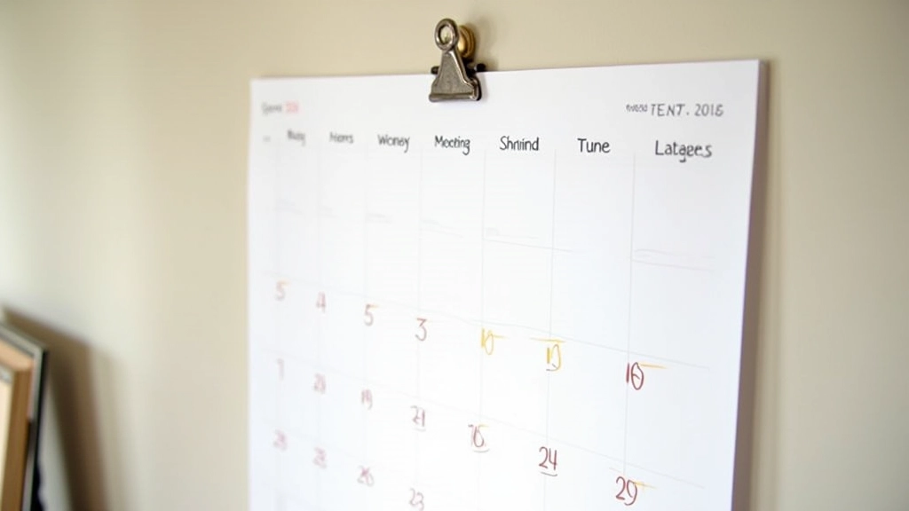 Calendrier mural avec des dates marquées des soldes d'hiver et d'été en France
