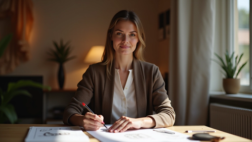 Martine Beaumont travaillant sur une analyse de dépenses vestimentaires, avec tableaux et graphiques de suivi budgétaire